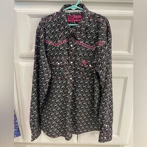 EUC Cowgirl Hardware girls 14/16 Pearl Snap